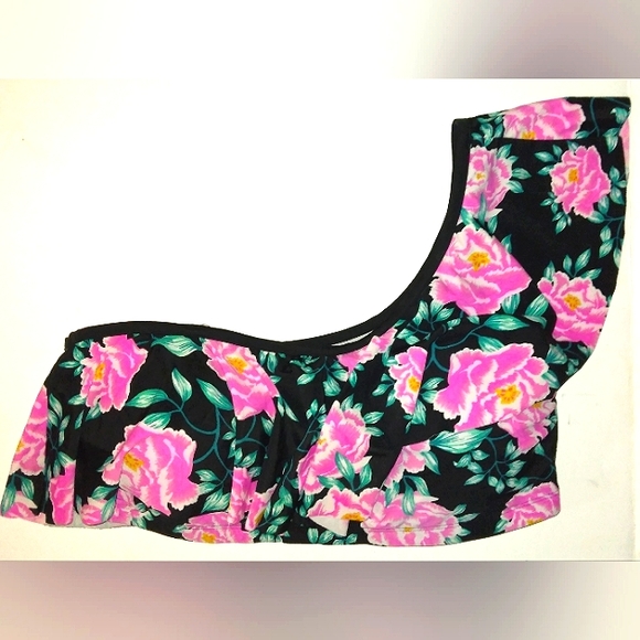 ★ Women's Plus Size Beautiful One Shoulder Ruffle Bikini Bathing Suit Top★XL - Picture 1 of 15